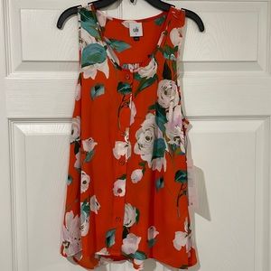 Cabi Manet Top, racer back floral blouse, size S
